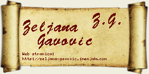 Željana Gavović vizit kartica